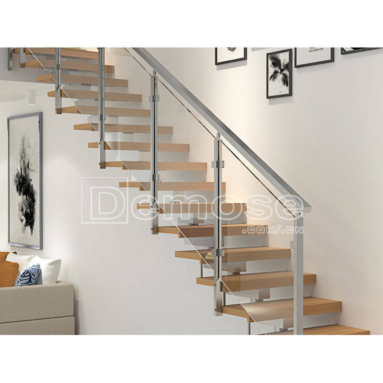 造型简单多结构 单套筒楼梯 别墅复式楼梯 实木不锈钢组合阁楼梯