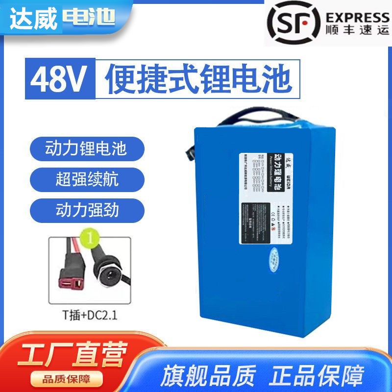 电动车48v锂电池48v36v24v锂电池20Hah12ah加装折叠代驾车电瓶