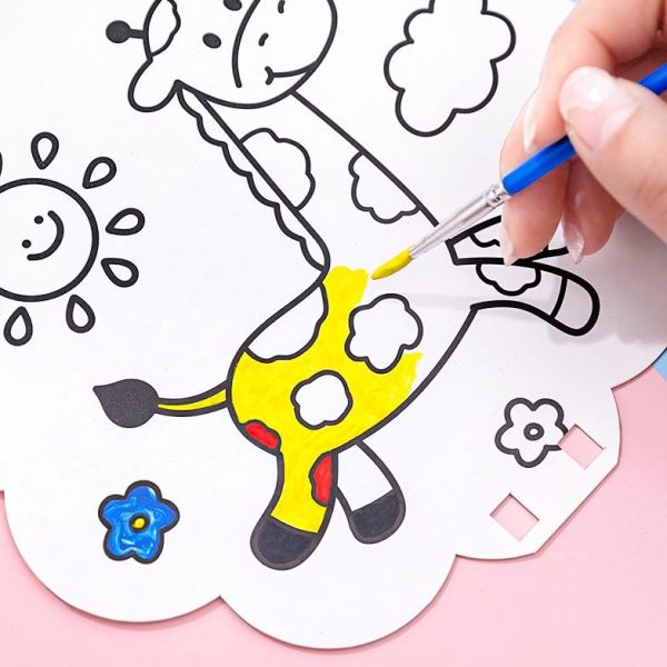 小礼品幼儿园绘益智涂鸦扇小扇子填色小学生DIY 儿童卡通彩手工