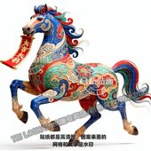 神骏昂扬贴纸马年敦煌创意生肖马送祝福贴纸墙上门窗过年喜庆吉祥