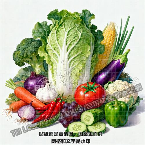 新鲜蔬菜水果篮子贴纸餐厅厨房冰
