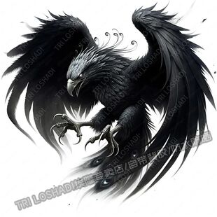 国潮霸气火凤凰自粘贴画玄关客厅入户门装饰贴纸车身遮瑕防水贴画