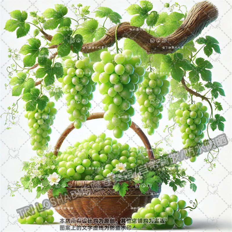 田园风厨房冰箱葡萄贴纸墙上多子多福自粘贴画瓷砖防水贴花车身贴