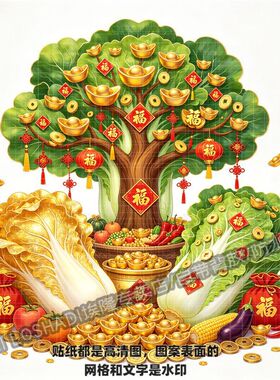 百福好运招财富贵贴纸客厅玄关百