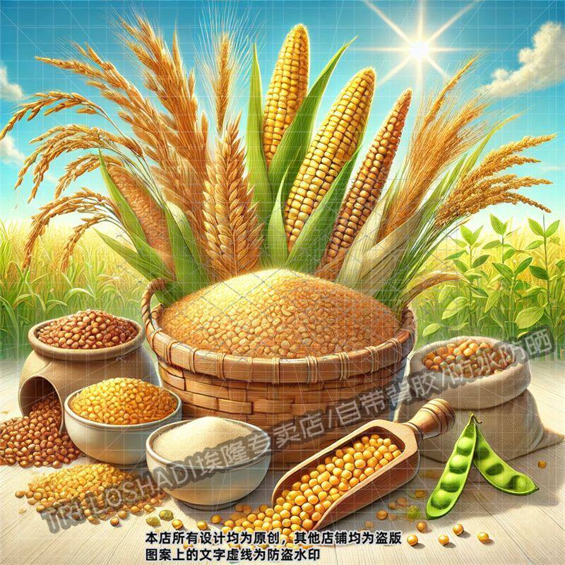 丰收田园风贴纸五谷丰登贴画墙面客厅餐厅橱柜自然乡村风贴纸防水