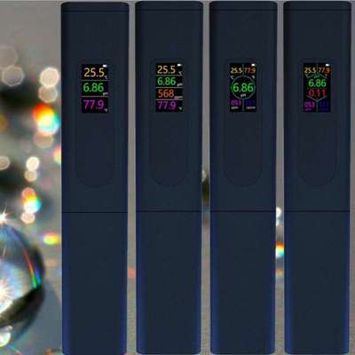 盐度计 五合一水质分析仪充电款ph测试笔TDS水质检测笔电导率EC计