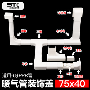 饰盖管样品套餐 暖气管装 饰管及各类配件各一个 40明装 含2米装