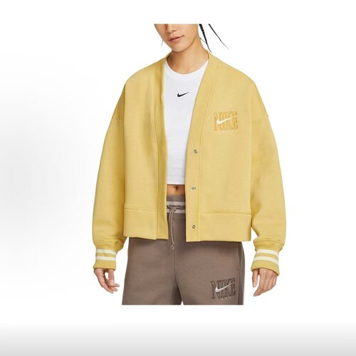 Nike Sportswear 黄色字母加绒开衫宽松休闲长袖夹克 HJ0947-700