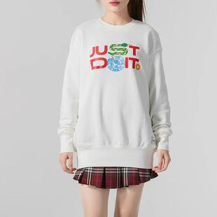 Nike/耐克 女子白色舒适百搭时尚运动圆领套头衫卫衣 HV8462-133