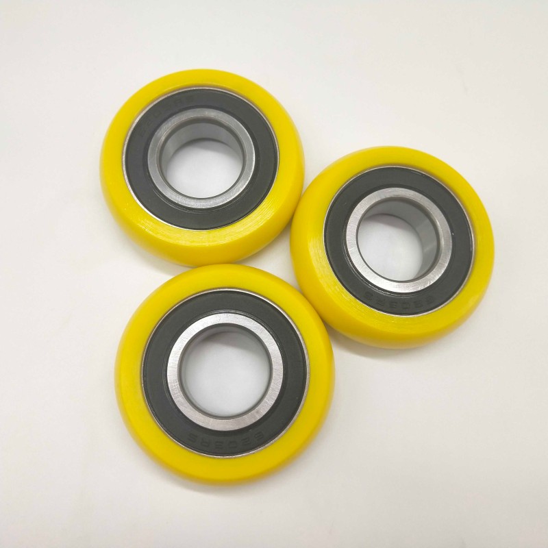 定做各种静音耐磨包胶轴承滑轮 带槽轴承 推拉门窗 滚轮 胶轮轴承