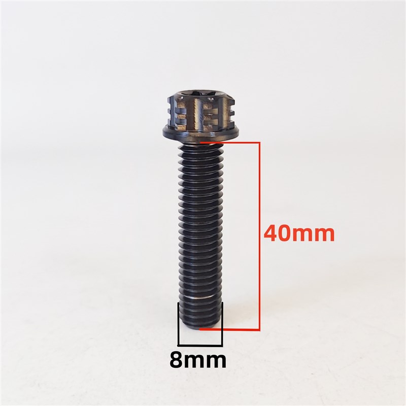 M8钛合金螺丝内外梅花法兰螺丝T40摩托车卡钳固定改装TC4小牛金色