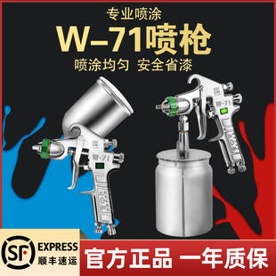 井原W-71高雾化喷漆上壶气动工具 汽车油漆喷枪W77下壶款