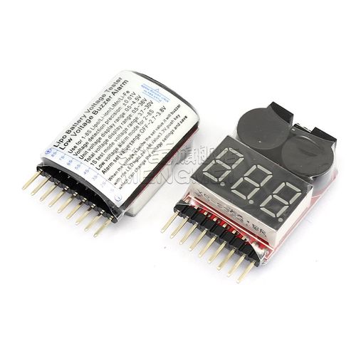 航模锂电池电量显示器1-8S二合一电压显示器BB响低压报警器测电器