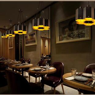 复古工业风往红拼接蜂窝吊灯loft创意客厅餐厅服装店酒吧台吊灯