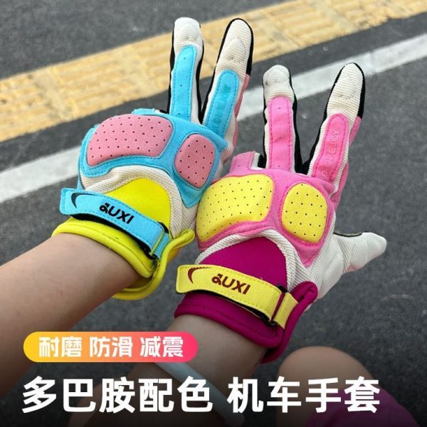 男可透气手套复古机车赛车骑士摩托车骑行手套指触屏全女夏季防晒