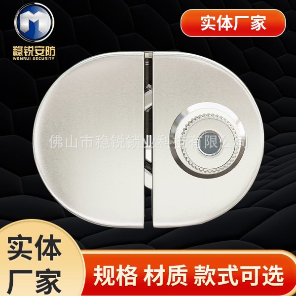 智能门锁防盗玻璃指纹快速双开门旋转厂办公室家安装单开孔免电子