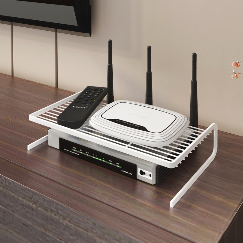 wifi路由器收纳盒机顶盒置物架支架桌面免打孔Q电视猫盒子整理神