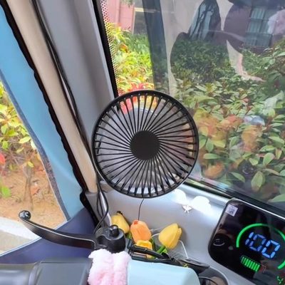 三轮车壁挂车载usb静音充电大风力四轮车电扇固定吸盘式专用风扇