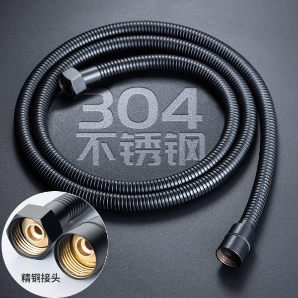 Ca30子防爆4不锈钢管黑色淋浴花洒软管防漏gas热水器 沐浴水管aMe