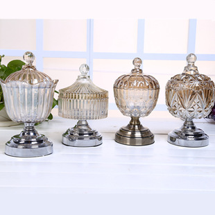 装 家居软装 饰摆件 轻奢家用客厅茶几餐桌时尚 简约现代玻璃糖罐欧式