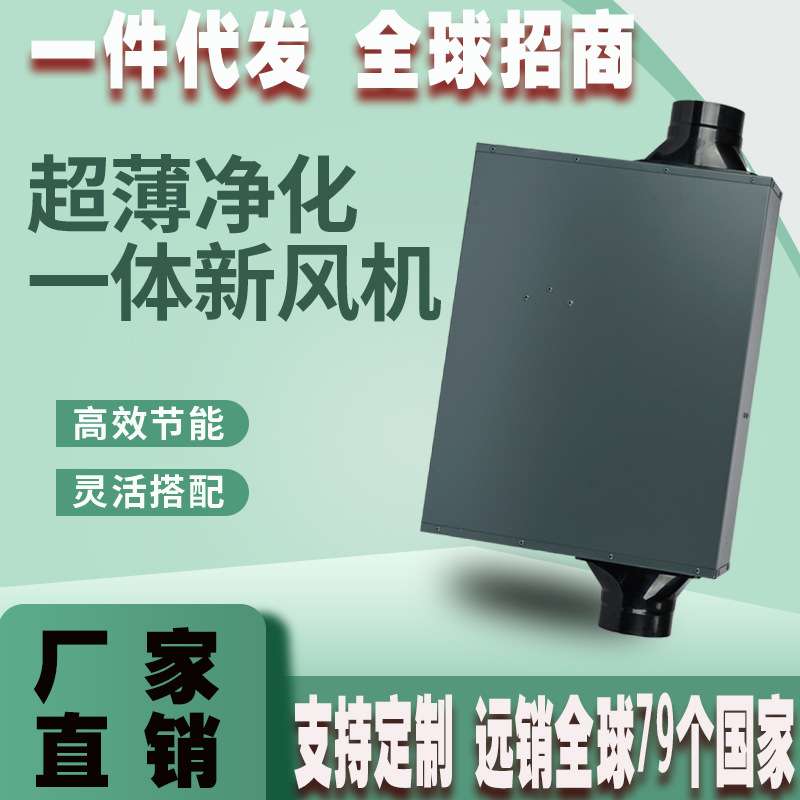 非洲低音新风系统超薄静管道送风机换排气家用商用净化过滤一体机