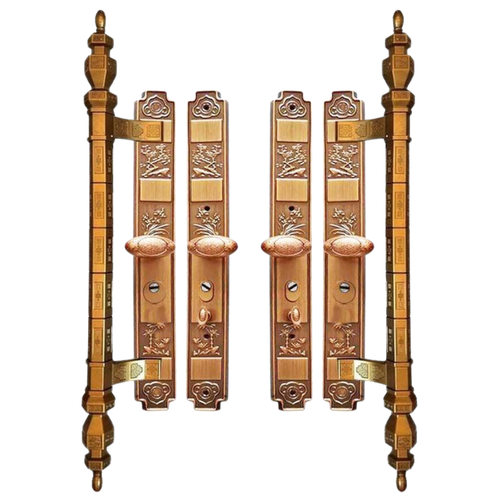 豪华别墅大门锁双开门对开门防盗门把手大门拉手通用型红古铁拉手