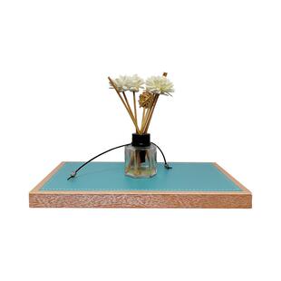 厂家直销长方形置物盘木质工艺品样板间家居摆件托盘底座底垫新品