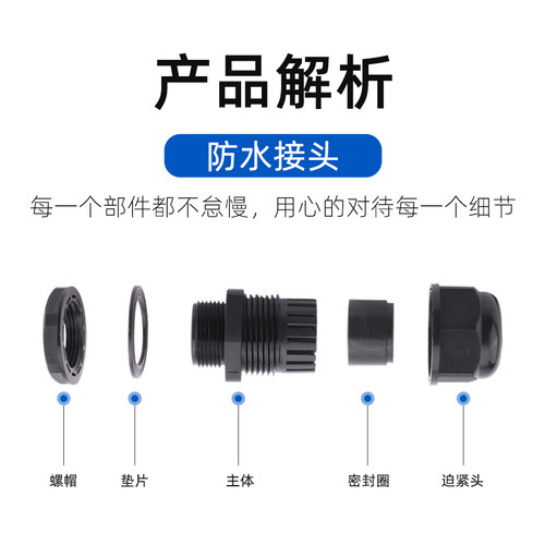 尼龙塑料电线电缆防水接头pg7pg9pg11pg13.5 pg16 pg21格兰头公制