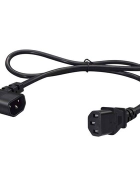 10A品字公头左弯转母头全铜电源线 IEC320 C14转C13PDYU机柜服务