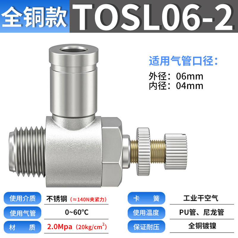 节流阀JSC/SL/4/6/8mm/10/12/14/01-02-03-04气动调速阀快速接头