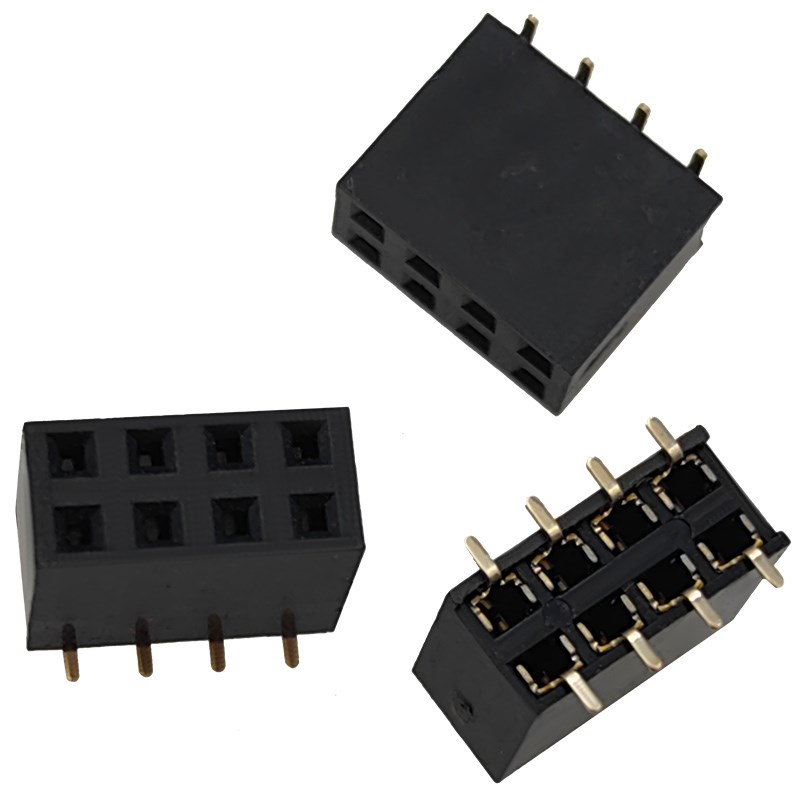 2.54mm间距双排排母 SMT贴片 排针母座2*2/3/4/6/8/10/12/20~40P