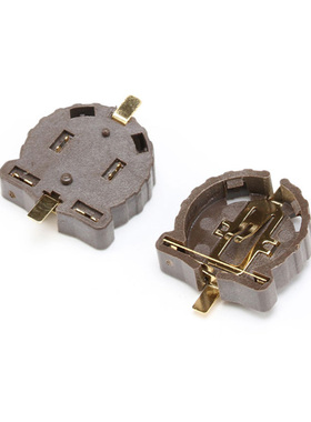 CR1220 贴片式 纽扣电u池座 3V纯铜镀金引脚收纳电源盒子 耐高温