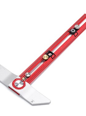 木工T型直角划线尺寸洞洞尺MT2465铝合金打孔钻孔角尺鸿对HONGDUI