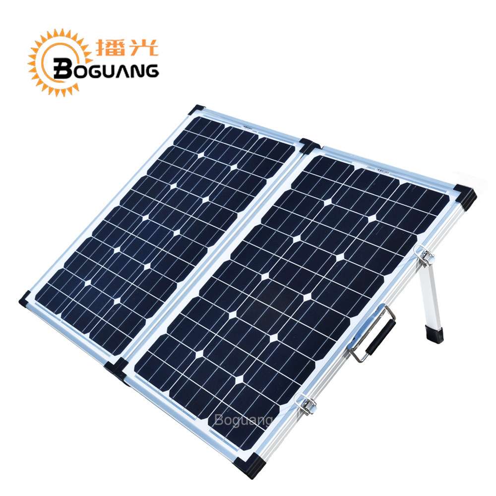 厂家直销太阳能板折叠箱120W可折叠(2Pcs x 60W)太阳能户外充电板