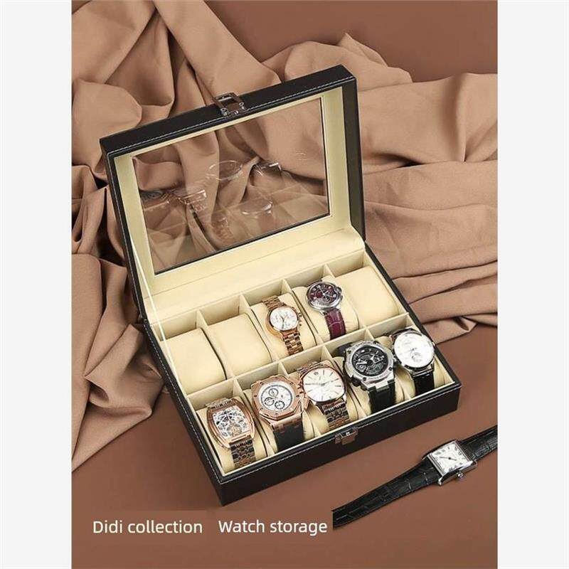 Leather watch display jewelry dustproof storage box手表盒