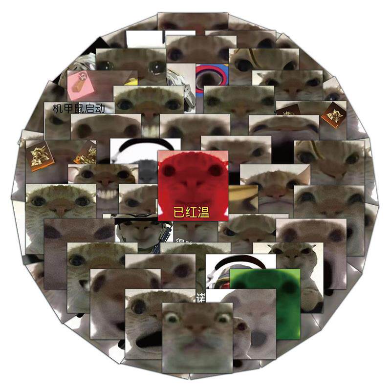和平精英地铁逃生贴纸大头猫广西大师歪头猫小猫表情包装饰贴画