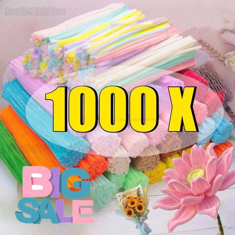Wholesale Colorful Chenille Stems Pipe Cleaners Plush Tinsel