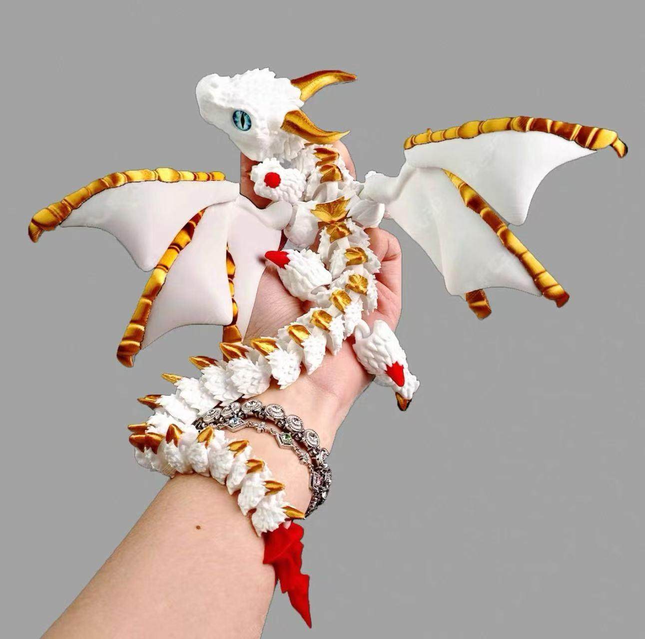 3D Printed Flexible Articulated Laser Gradient Dragon Toy