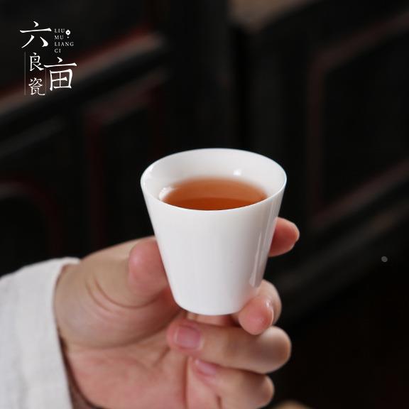 陶瓷品茗杯茶杯主人杯功夫茶具小水杯白瓷单杯茶盏罗汉杯包邮