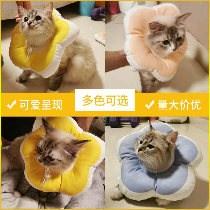 严选猫咪伊丽莎白圈花朵猫项圈防舔咬兔子脖圈防水头套宠物耻辱圈