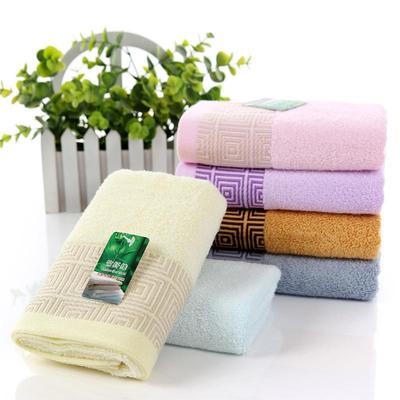 加厚400克竹纤维提花回字格浴巾 70*140礼品创意沙滩巾