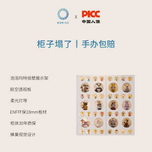 Boring黑洞壁挂手办展示柜转角盲盒潮玩陈列柜泡泡玛特盲盒收纳墙