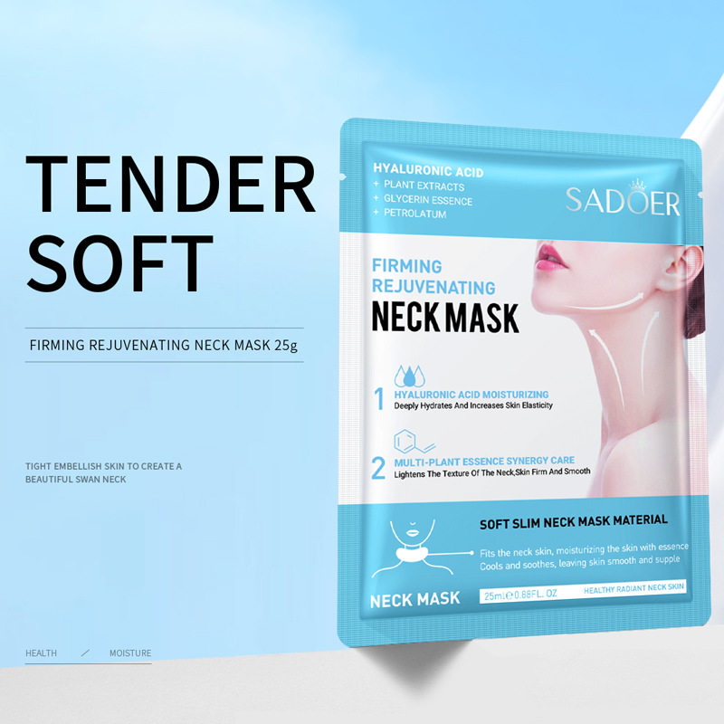 英文SADOER紧致保湿修护嫩肤颈部面膜提拉紧致淡化mask10片散装