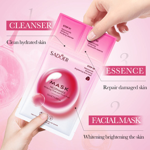 SADOER水杨酸焕白亮颜祛痘三部曲系列补水面膜Facial mask跨境