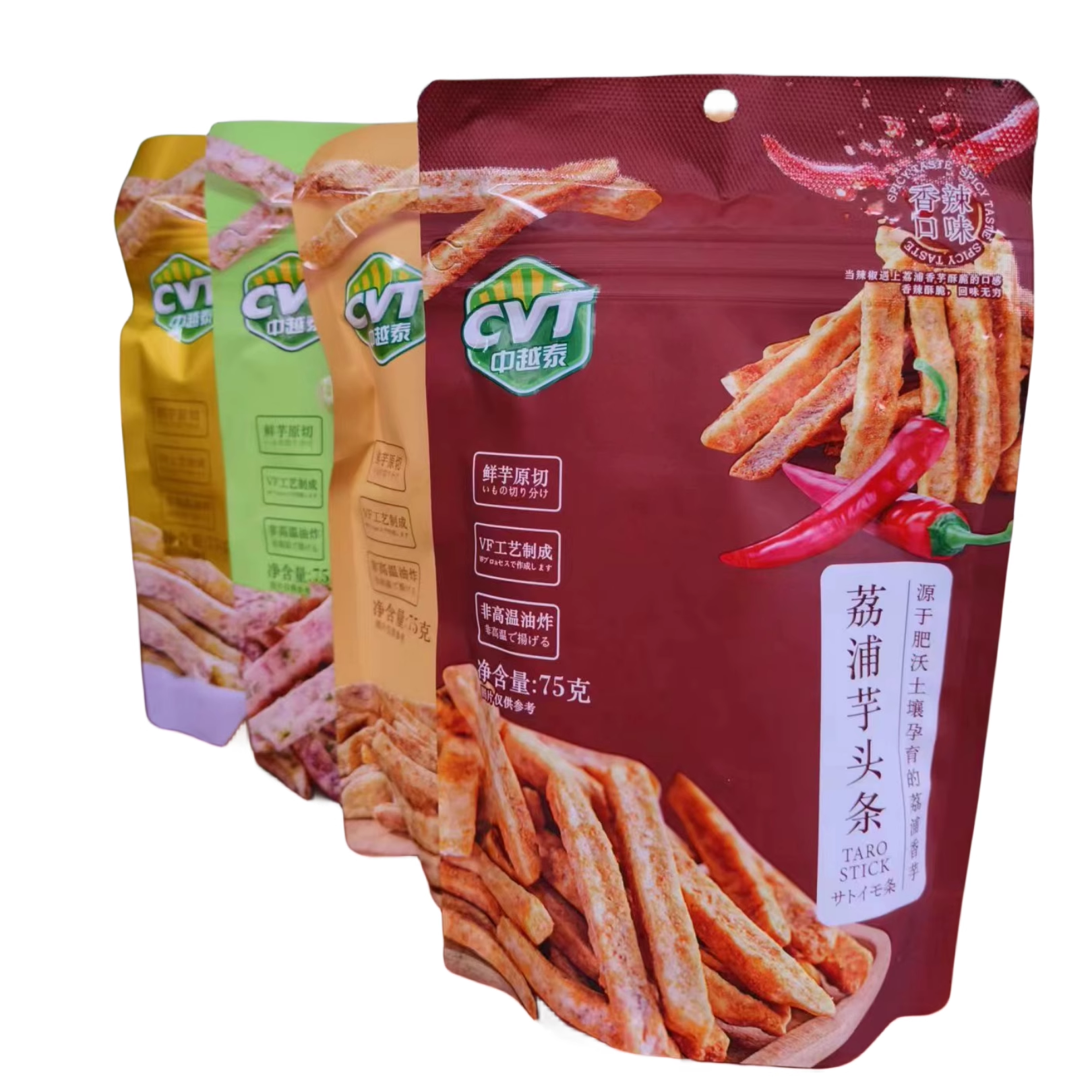 中越泰CVT香脆荔浦芋头条75g芋头酥蟹黄海苔味香芋条吃货零食小吃