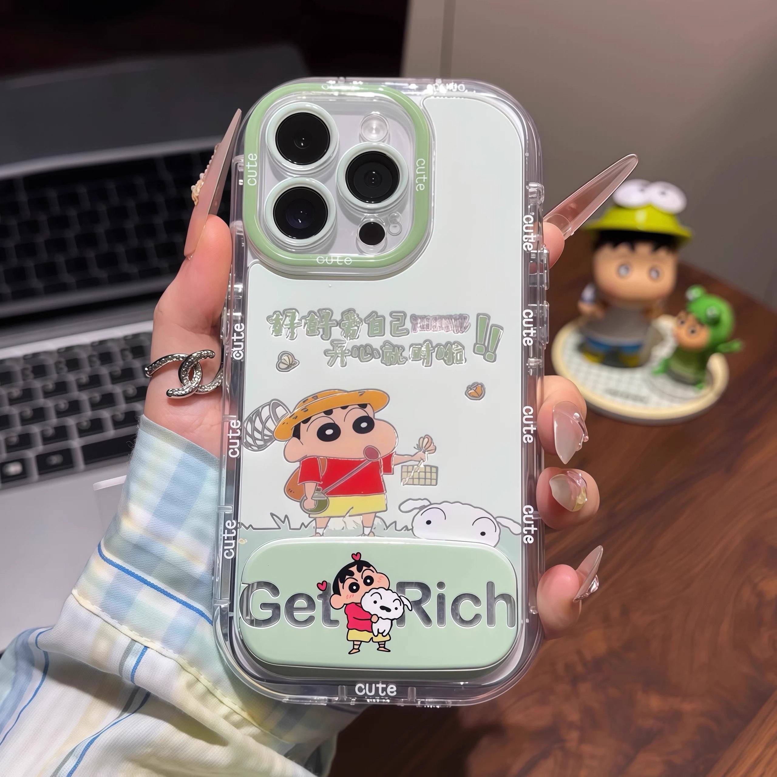 适用多型号好好爱自己透明泡芙壳