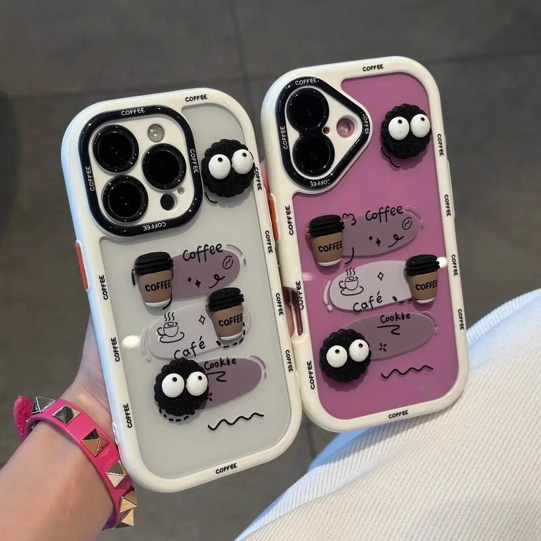 适用多型号黑咖啡煤球白色奶油壳