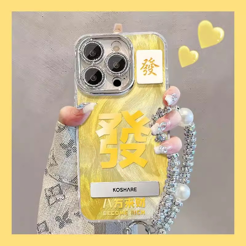 精孔羽纱大字麻将发适用苹果16promax手机壳iphone15/14女款华为mate60pro/Pura70荣耀200/S19软Reno12转转发