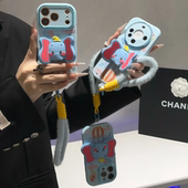 马戏团大象适用苹果17ProMax金属小胖妹壳华为Pura80Pro潮荣耀400挂绳OPPOReno14支架vivoS30蓝小米15红米K80