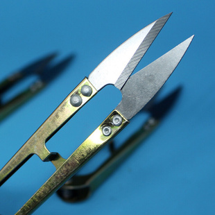 U型圆头弹簧缝纫手工小剪刀家用便携带盖不锈钢十字绣修线头剪
